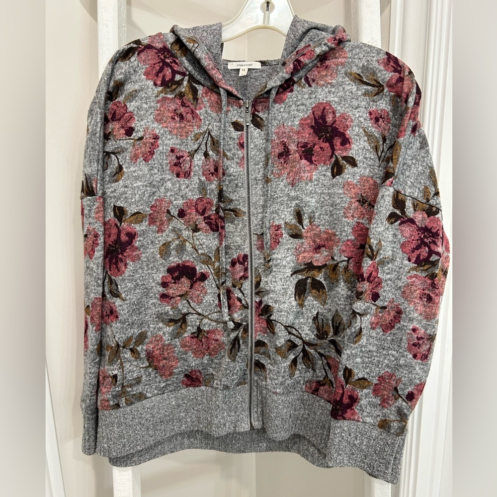 Maurice’s full zip floral hooded sweater
